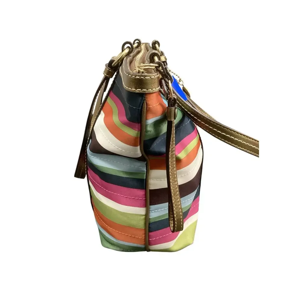 Vintage Coach Bag Women’s One Size Stripes #12421 Fabric And Leather Multicolor